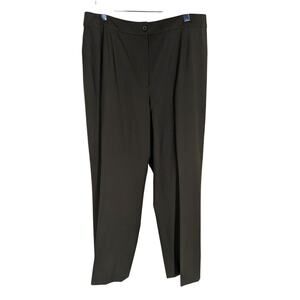 Carlisle Dress Pants Women Dark Green Wool Straight Leg Lined 28" Inseam Size 12